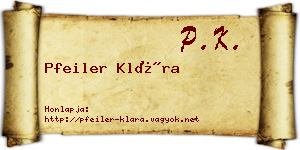 Pfeiler Klára névjegykártya